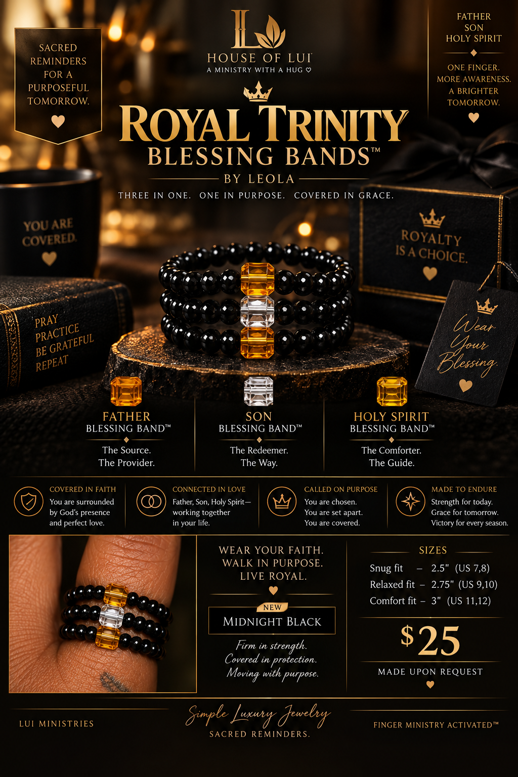 Made Upon Request | Royal Trinity Blessing Bands™ Expressions