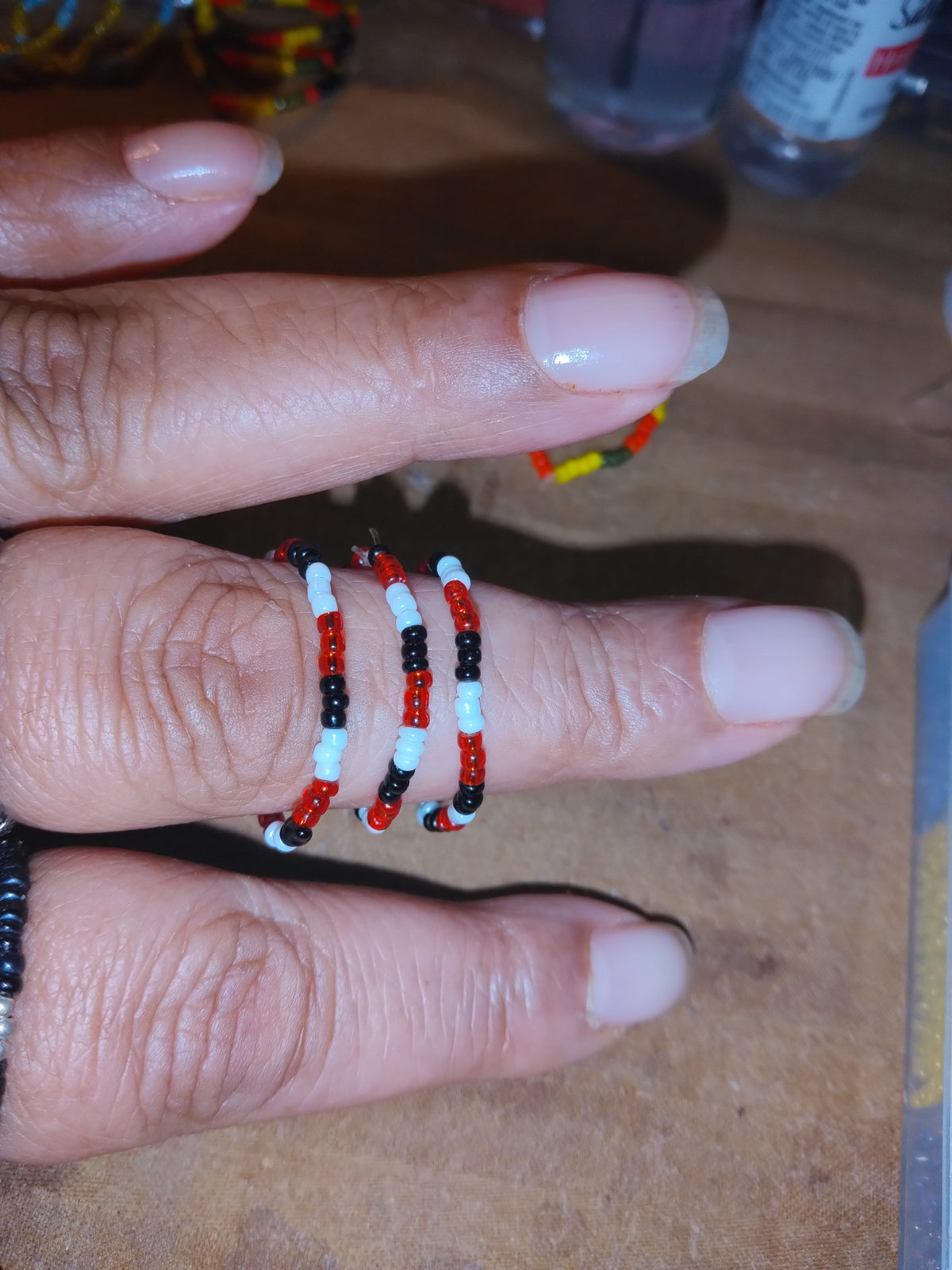 01 — Grace and Mercy 🖤❤️🤍 Designer Beaded Blessing Bands™ ( Stretch Ring)