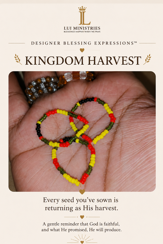 02 — Kingdom Harvest 🖤💛💚❤️ Designer Beaded Blessing Bands™ (Stretch Ring)