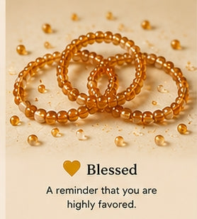 01 — Blessed 🧡Beaded Blessing Bands™ (Stretch Ring)