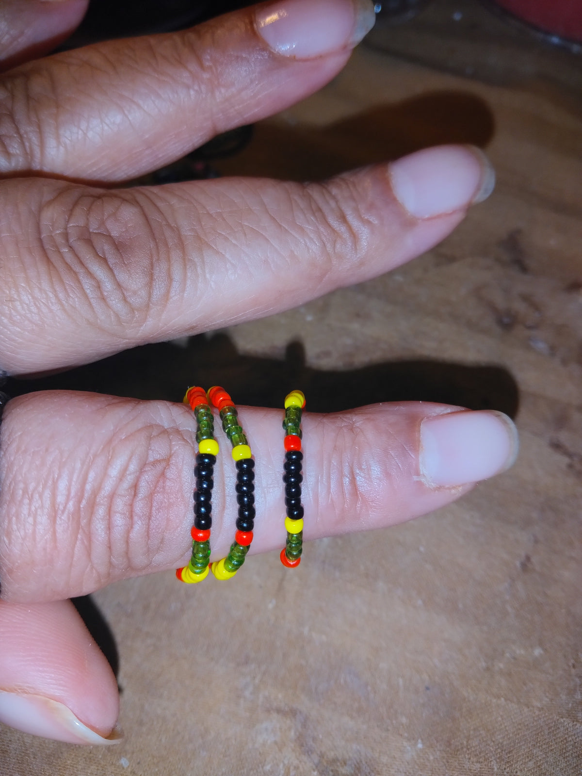 02 — Kingdom Harvest 🖤💛💚❤️ Designer Beaded Blessing Bands™ (Stretch Ring)