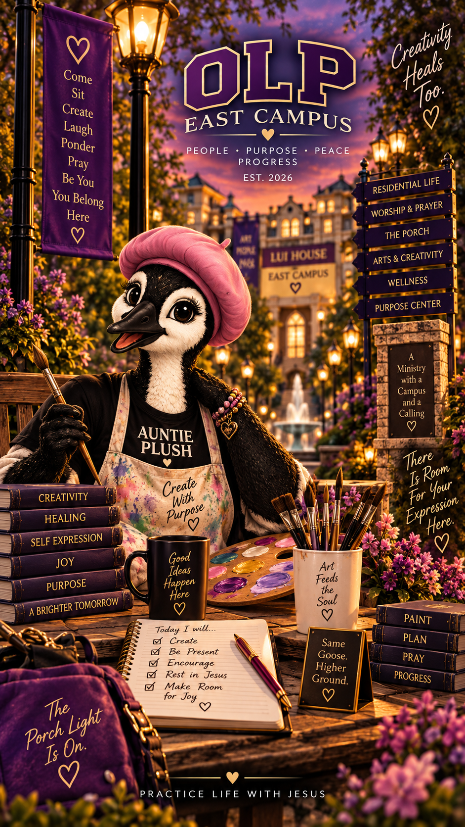 East Campus Family | Goose head Auntie Plush | Digital Wallpaper Expression