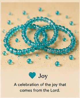 02 — Joy 🩵Beaded Blessing Bands™ (Stretch Ring)
