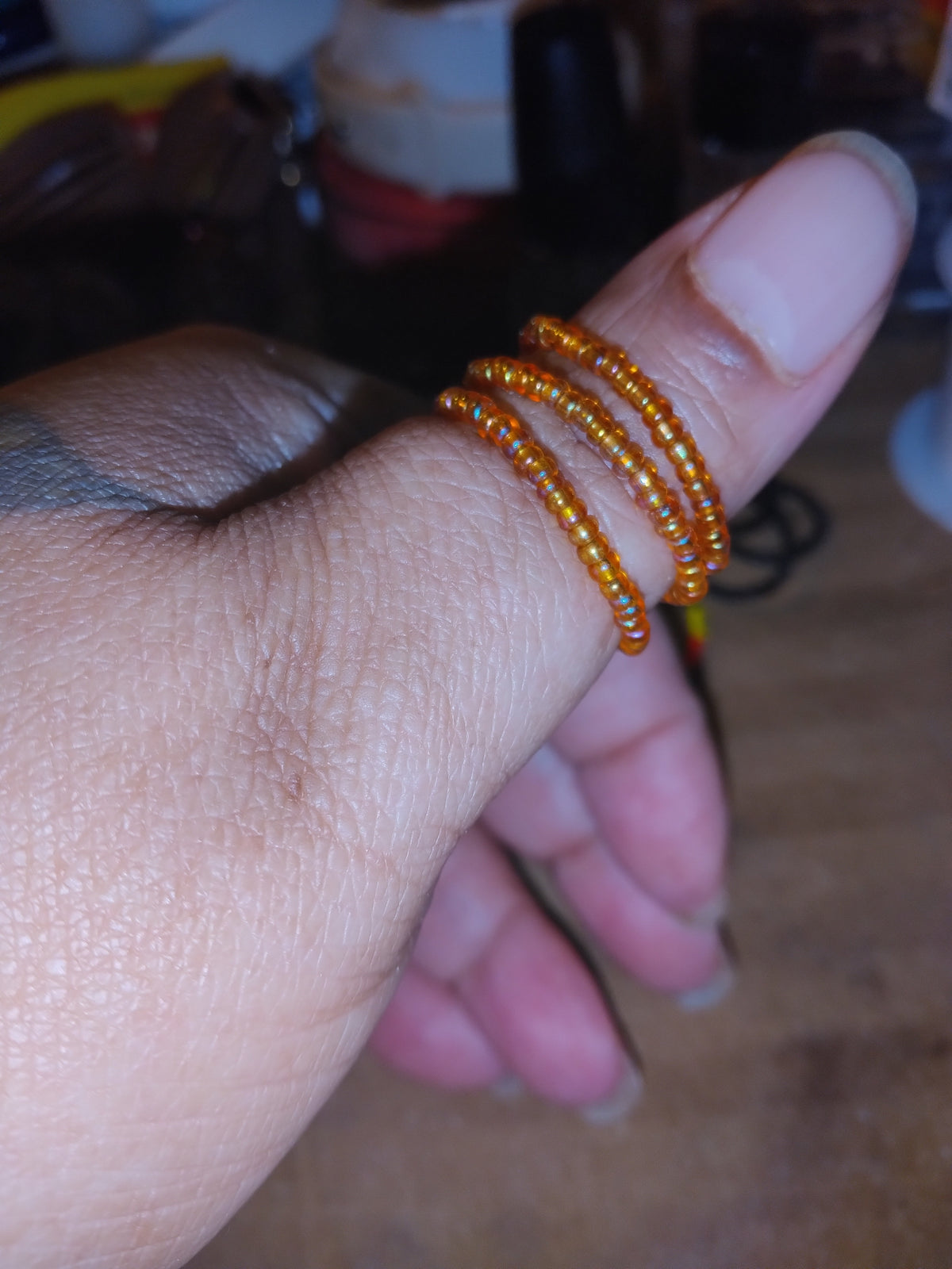 01 — Blessed 🧡Beaded Blessing Bands™ (Stretch Ring)
