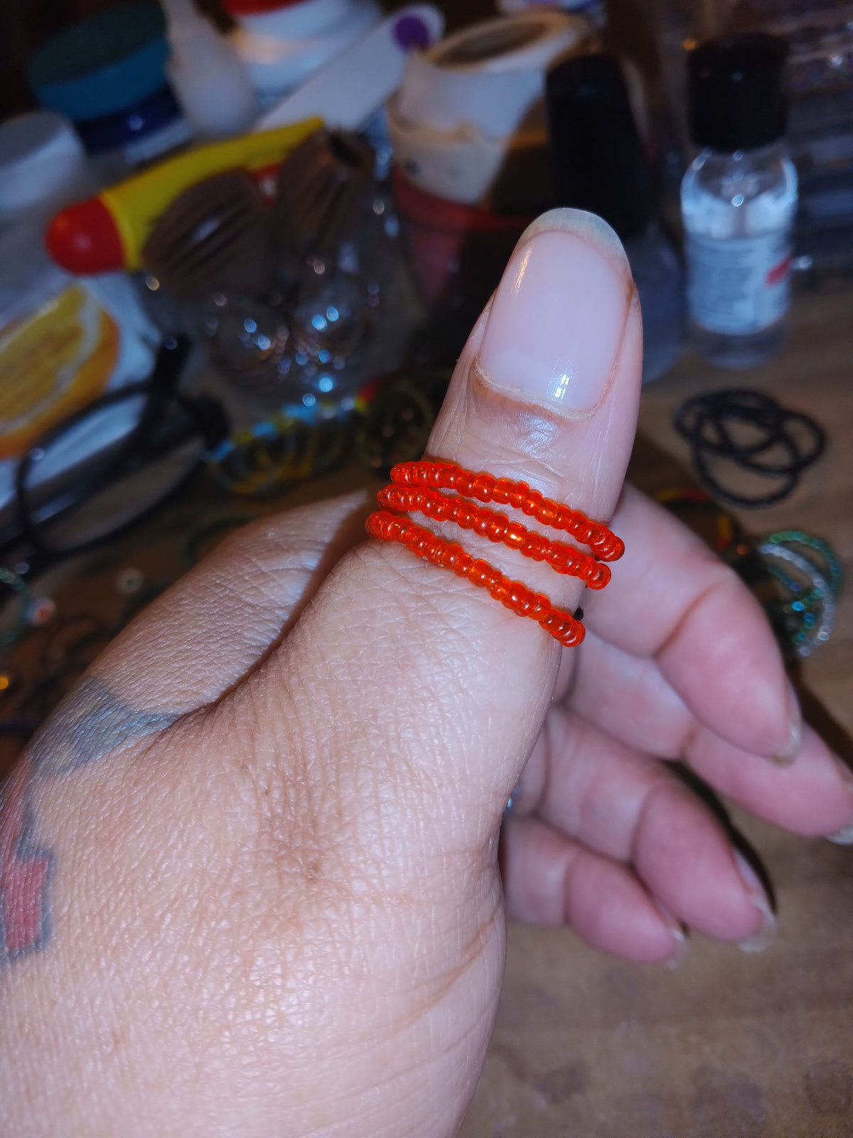 04 — Courage 🧡Beaded Blessing Bands™ (Stretch Ring)