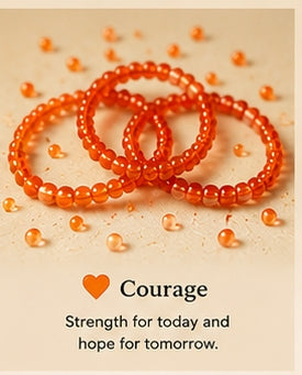 04 — Courage 🧡Beaded Blessing Bands™ (Stretch Ring)